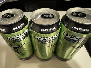 Rockstar Lime Freeze Punched Sealed 3x 16oz Cans Unopened Energy Drink In Date - Picture 1 of 3