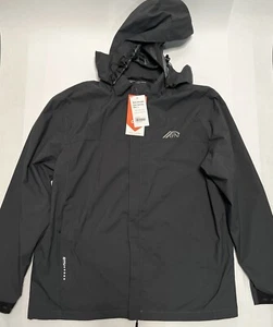 OTU Mens Lightweight Waterproof Hooded Rain Jacket Raincoat Shell Dark Gray L - Picture 1 of 19