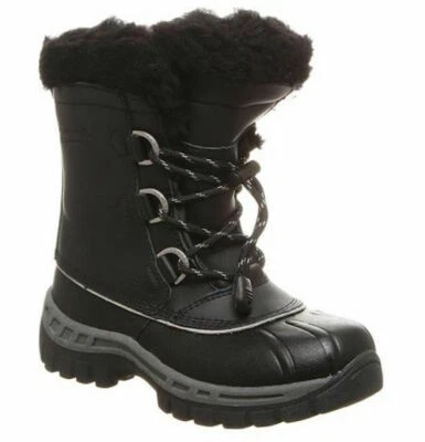 Botas de invierno impermeables Bearpaw Kelly para niños - negras/grises, talla 2 M EE. UU. [1871Y] Foto 1 de 4
