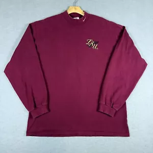 Vintage Nike FSU Red Turtle MockNeck T-shirt 1990s Size Large Made in USA - Picture 1 of 7