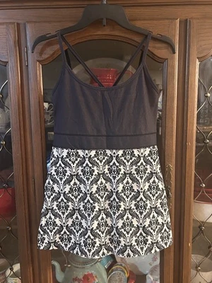 Camiseta sin mangas Soybu L estampado floral damasco negra blanca yoga entrenamiento pilate tenis SD Foto 1 de 4