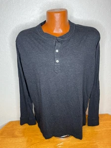 Men's Robert Graham L/S 3 Button  Henley T-Shirt 2XL XXL - Black - Classic Fit - Picture 1 of 5