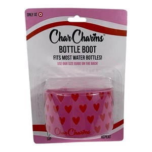 Char Charms Bottle Boot Tumbler Valentine Cup - Pink with Red Hearts - Picture 1 of 6