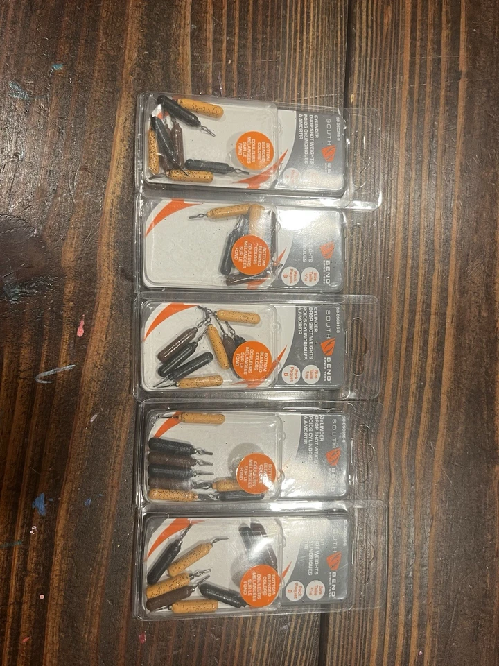 Pesas de tiro de caída de cilindro South Bend 3/16 5 paquetes 8 por paquete Foto 1 de 2