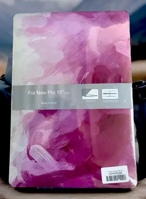 "Funda protectora de 15"" para Apple MacBook A1707 tono púrpura patrón de tono pincel" Foto 1 de 2