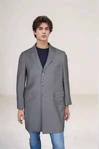 Brunello Cucinelli Abrigo Montura Gris 48 (S-M) Lana - Imagen 1 de 8
