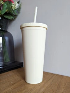 24 Unzen Personalisierte Doppelwandige Kalt Tasse mit Deckel und Strohhalm Beige - Bild 1 von 1