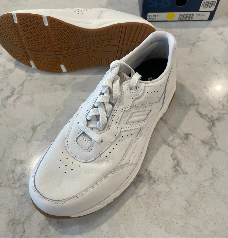 SAS Women's Tour II Chalk 3761-827 WHITE LEATHER 10.5 WWW TRIPLE WIDE