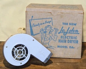 Funktionierender Vintage 50er Jahre Le John Haartrockner DA-1 hellblau mit Karton - Bild 1 von 11