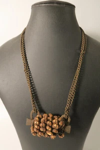 Antiguo amuleto de joyería Lobi hierro Cowry caracoles HD44 Lobi ritual iron chain - Imagen 1 de 9