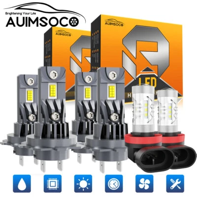 LED Headlight Bulbs +Fog Light For 2013-2014 Audi Q3 & 2009-2017 Q5 & 2010-13 Q7 - Image 1 of 4