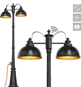 Dusk to Dawn Outdoor Lamp Post Double Head Farmhouse Street Light Fixture Patio - Picture 1 of 5