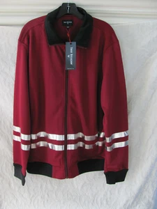 True Religion Foil Racer Stripe Track Jacket- Oxblood/Maroon-Size XL -NWT $149 - Picture 1 of 10
