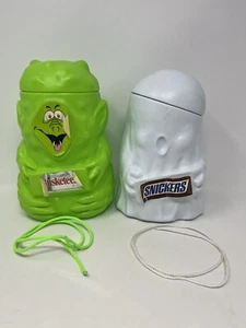 Vintage Halloween Mars 1990 Candy Bar Blow Mold Candy Buckets - Goblin, Ghost - Picture 1 of 10