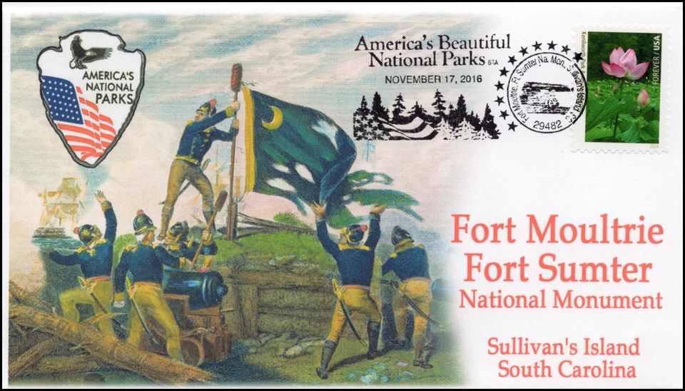 17-404, 2017, Fort Moultrie, Fort Sumter, National Park, Pictorial, Event Cover, - Image 1 of 1
