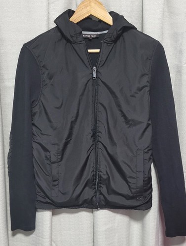 Giacca catdigan MK MICHAEL KORS nera donna MK logo cappuccio zip intera. Piccolo