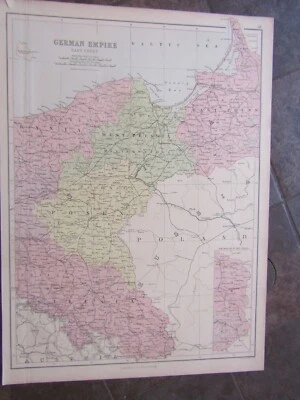 1875 Original Map of German Empire & Prussia - Image 1 of 4