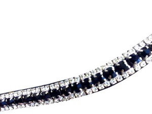Correa frontal diadema para partidas cristales pulidos negros curvos - Imagen 1 de 2