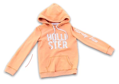 Hollister Hoodie Sweatshirt Women's Junior Size Small S Orange Long Sleeve Y2K - Image 1 of 4