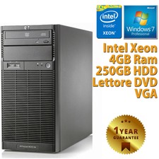 PC COMPUTER DESKTOP FISSO RICONDIZIONATO HP QUAD CORE XEON RAM 4GB 250GB WIN 7
