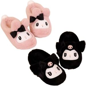 Non Slip Home Shoes My Melody Kuromi Girl Winter Indoor Plush Cotton Slippers