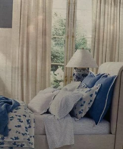 Ralph Lauren Georgica Maylen King Duvet Cover Blue And White Floral MSRP $430 - Picture 1 of 7