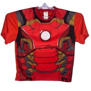 Marvel Avengers Mens Red Crew Neck Captain American Iron Man Theme T-Shirt Sz XL - Picture 1 of 16