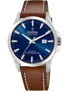 Festina F20025/3 Herrenuhr Lederarmband Schweizer Uhrwerk braun - Bild 1 von 1