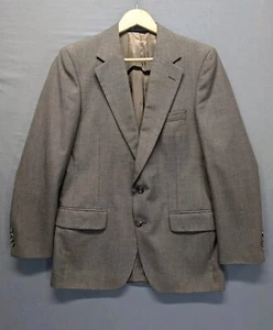 Vtg Burberry Wool Blazer Mens Sz 38R Brown Suit Jacket Sport Coat 2 Button Unite - Picture 1 of 24