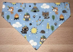 Tribal Animal Fox Owl Teepee Neckerchief Cat Dog Kerchief Bandana Neckwear - Picture 1 of 2