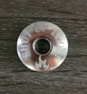 Shut Up Legs Bicycle Headset Top Cap 1 1/8" Silver Stem Cap Road Mountain Bike - Image 1 of 2