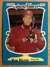 1990 Fleer Award Winners Von Hayes Baseball Card #17 Phillies Mid-Grade NM