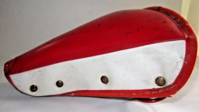 ASIENTO SILLÍN BICICLETA TROXEL ROJO Y BLANCO VINTAGE, 8 3/4" LARGO Foto 1 de 4