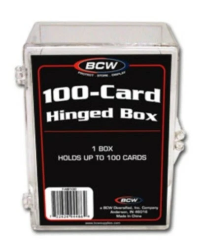 Case / 100 BCW 100 count Hinged Plastic Baseball Trading Card Protector Boxes - Image 1 of 1