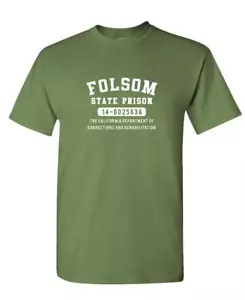 FOLSOM STATE PRISON - musica fuorilegge - T-shirt da uomo cotone - Foto 1 di 14
