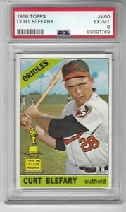 1966 Topps Curt Blefary #460 PSA EX-MT 6 VINTAGE BASEBALL ROOKIE ORIOLES - Picture 1 of 2
