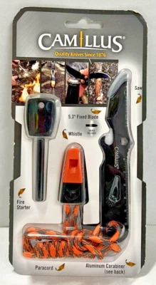 Novo em folha CAMILLUS Survival Pack 5 peças excelente para acampamento, preparação, Paracord - Imagem 1 de 4