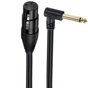 Angle TS 6.35mm to XLR Unbalanced Microphone Audio Cable Mixer Amplifier Speaker - Picture 1 of 12