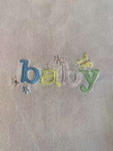 Vintage Carter's BABY Pastel Pink Butterfly Fleece Crib Blanket Girl 30 X 39 - Picture 1 of 5