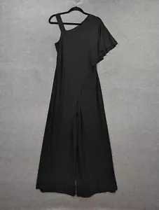 Joseph Ribkoff Jumpsuit Womens 10 One Shoulder Wide Leg Silky Knit Dress Flowy - Picture 1 of 12
