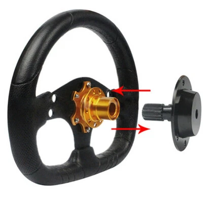 Car Steering Wheel Black Quick Release HUB Racing Adapter Snap Off Kit Accessory - Image 1 of 4