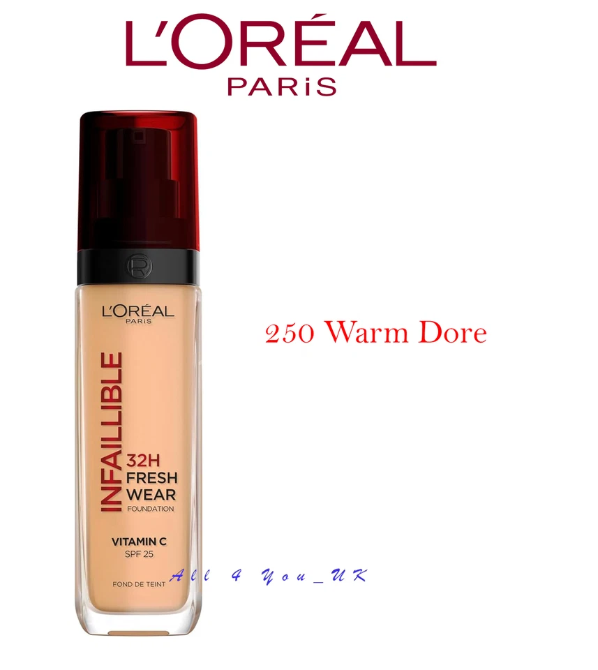 Base líquida L'Oréal Paris, com vitamina C e FPS 25 250 dorso quente - Imagem 1 de 1