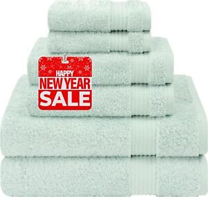 Cotton Paradise 6 Piece Towel Set, 100% Turkish Cotton Soft Absorbent Towels for
