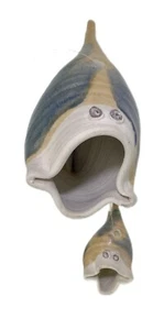 2 Studio Pottery Hanging Fish Puffy 3D Indoor Outdoor - Picture 1 of 12