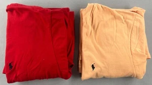 Vintage Polo Ralph Lauren 2 T Shirts Size L Red & Light Orange Crew Neck READ - Picture 1 of 24