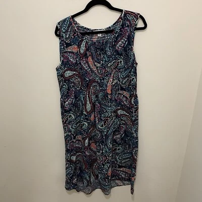 Vestido Croft Barrow L Midi Sin Mangas Calado Floral Verano Rayón Vestido Fluido Foto 1 de 4