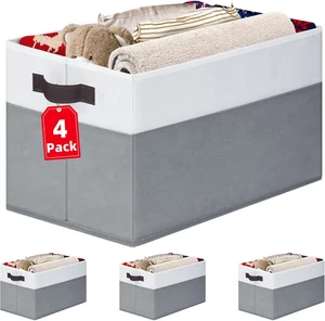 4 Pack Large Storage Baskets for Shelves | 14"X10" - Picture 1 of 11