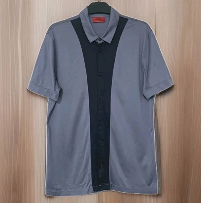 Hugo Boss Men's Polo Shirt Size Medium Blue Two Tone Short Sleeve  - Image 1 of 4