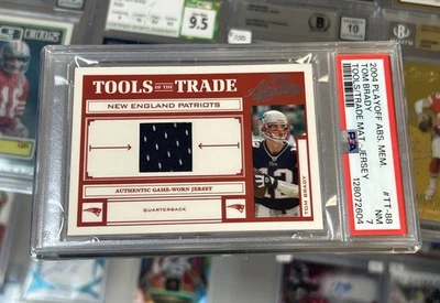 2004 Playoff Absolute Memorabilia Tom Brady Game Used Jersey - 1/100 PSA 7 TOTT - Image 1 of 2