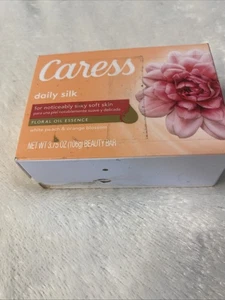 Caress Daily Seide weiß Pfirsich Orangenblüten Blumen Seife 3,75 Oz. - Bild 1 von 3